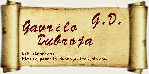 Gavrilo Dubroja vizit kartica